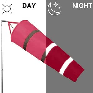 Red Windsock with Reflective Tape